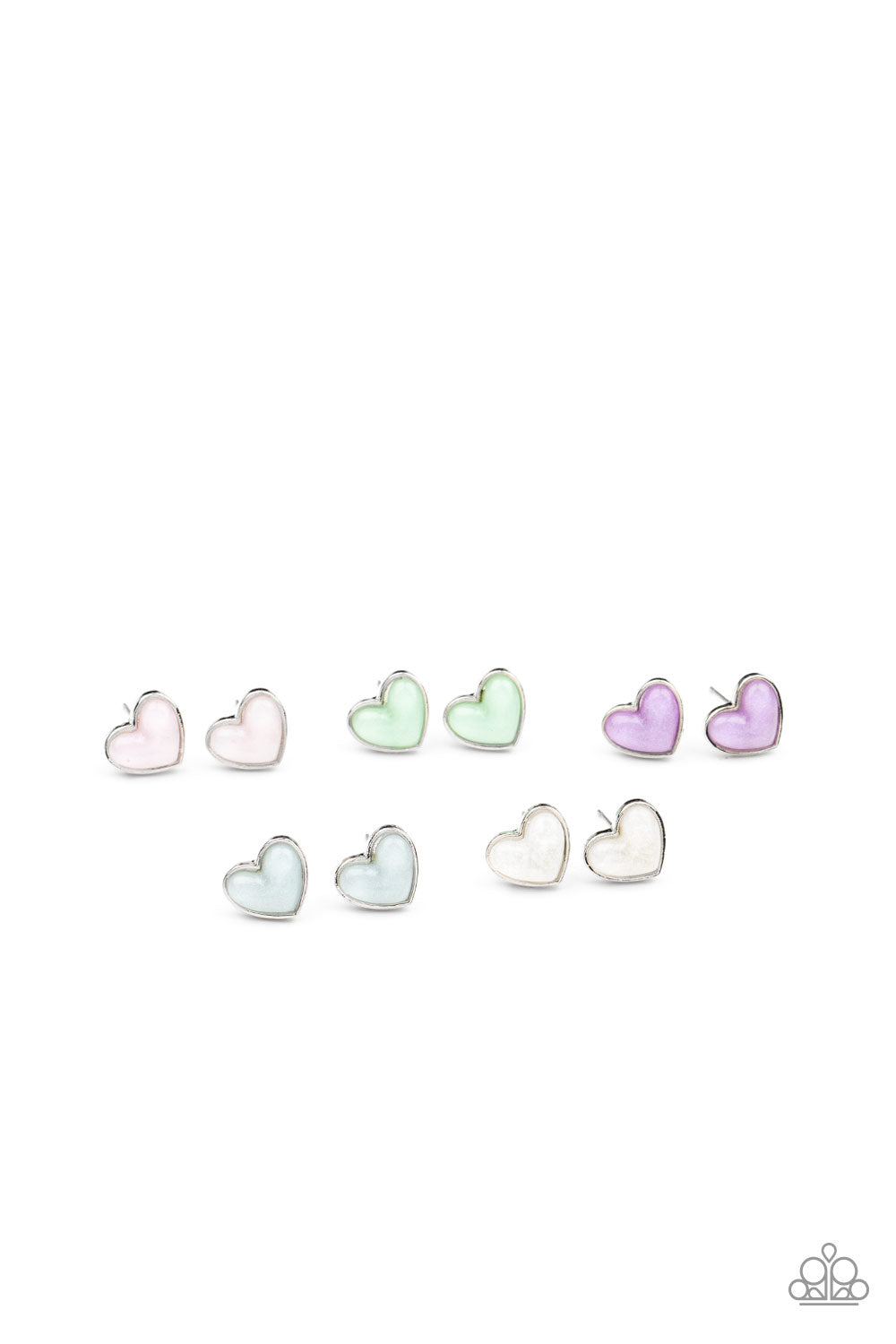 Sparkly Heart Studs - Multicolored