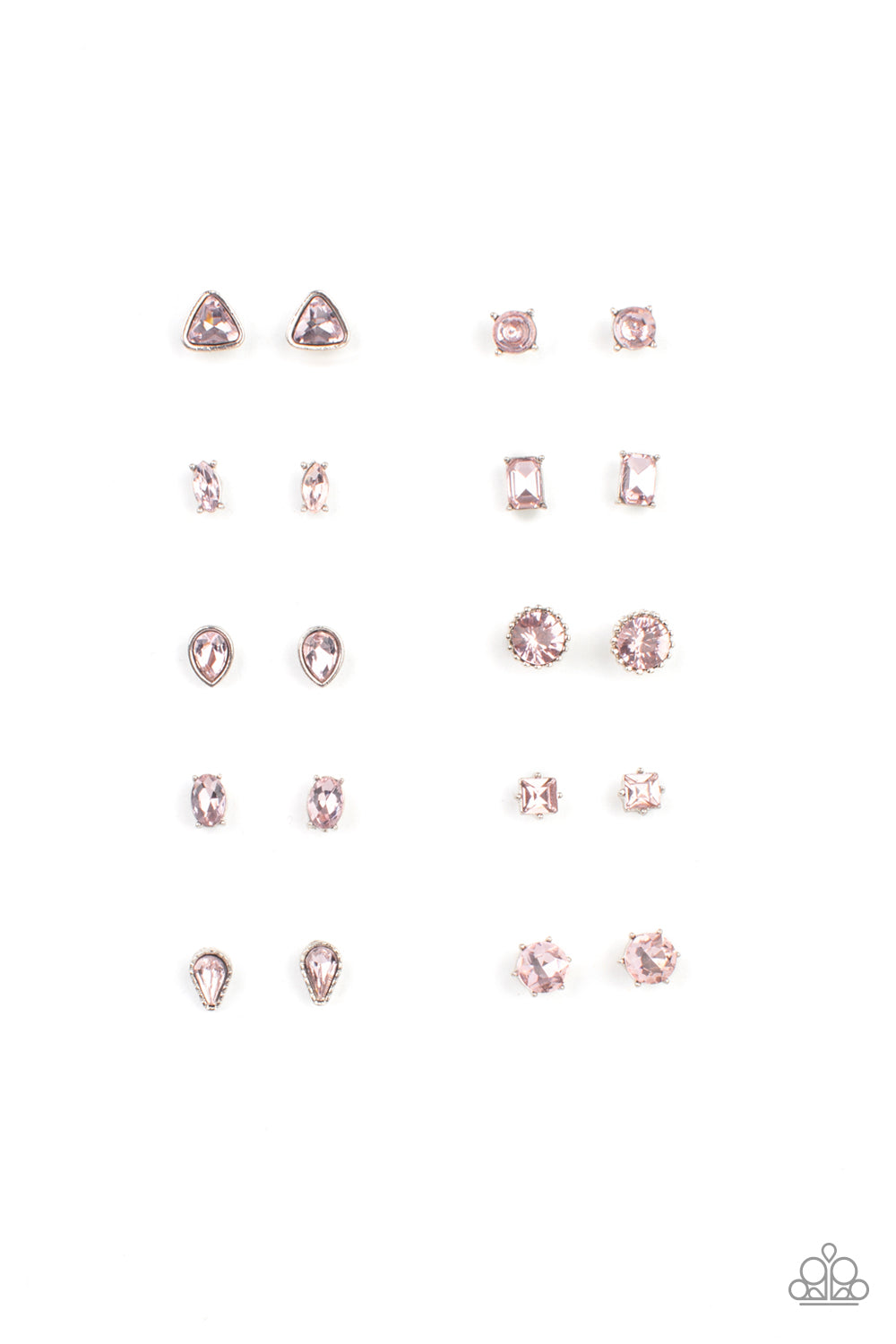 Glittery Pink Rhinestone Studs