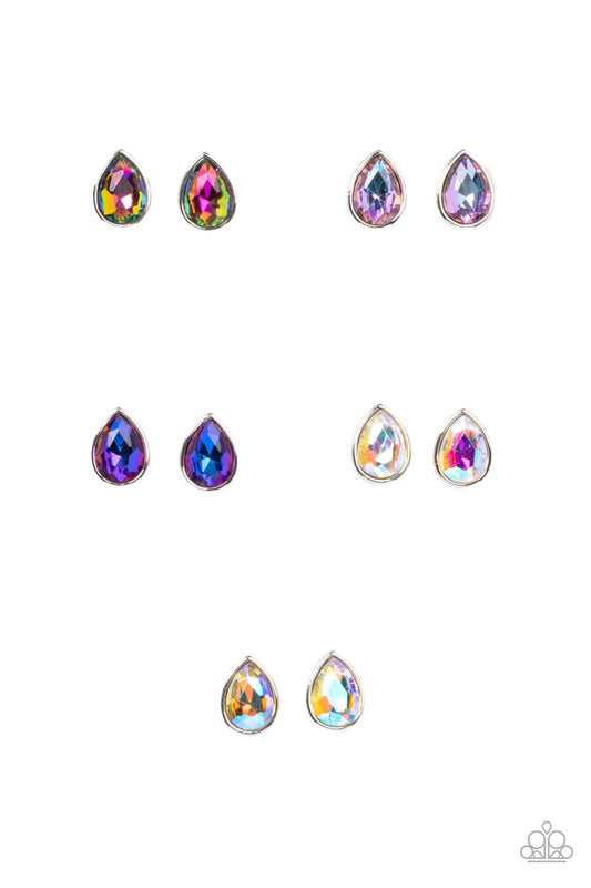 Tear Drop Studs - Multicolored